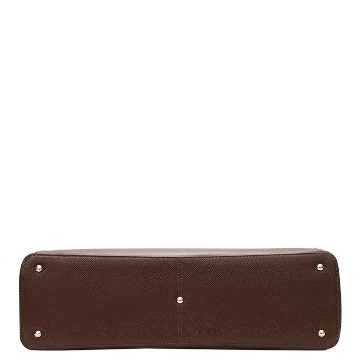 Large Franzy Leather Tote - Walnut