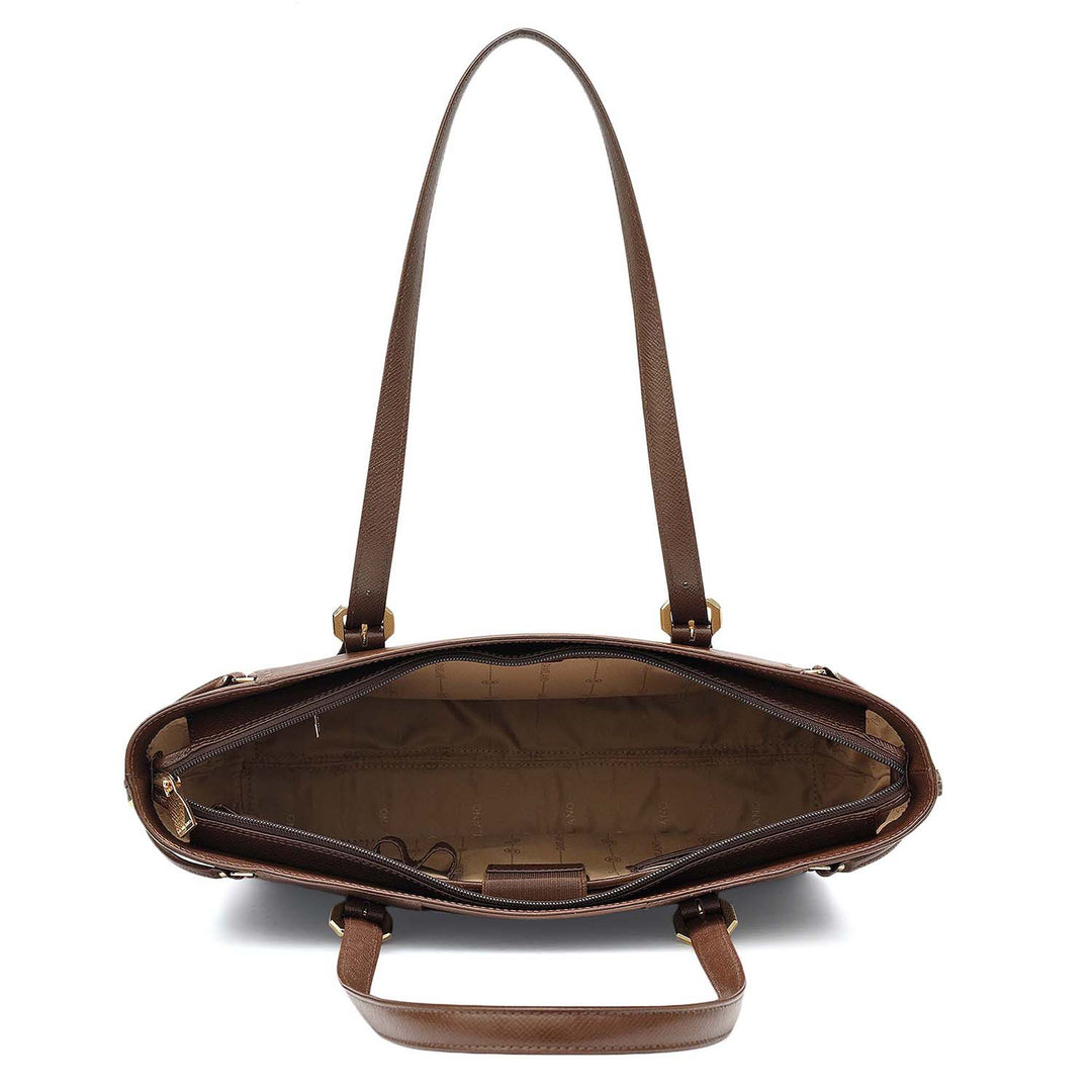 Large Franzy Leather Tote - Walnut