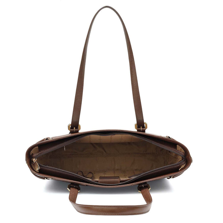 Large Franzy Leather Tote - Walnut