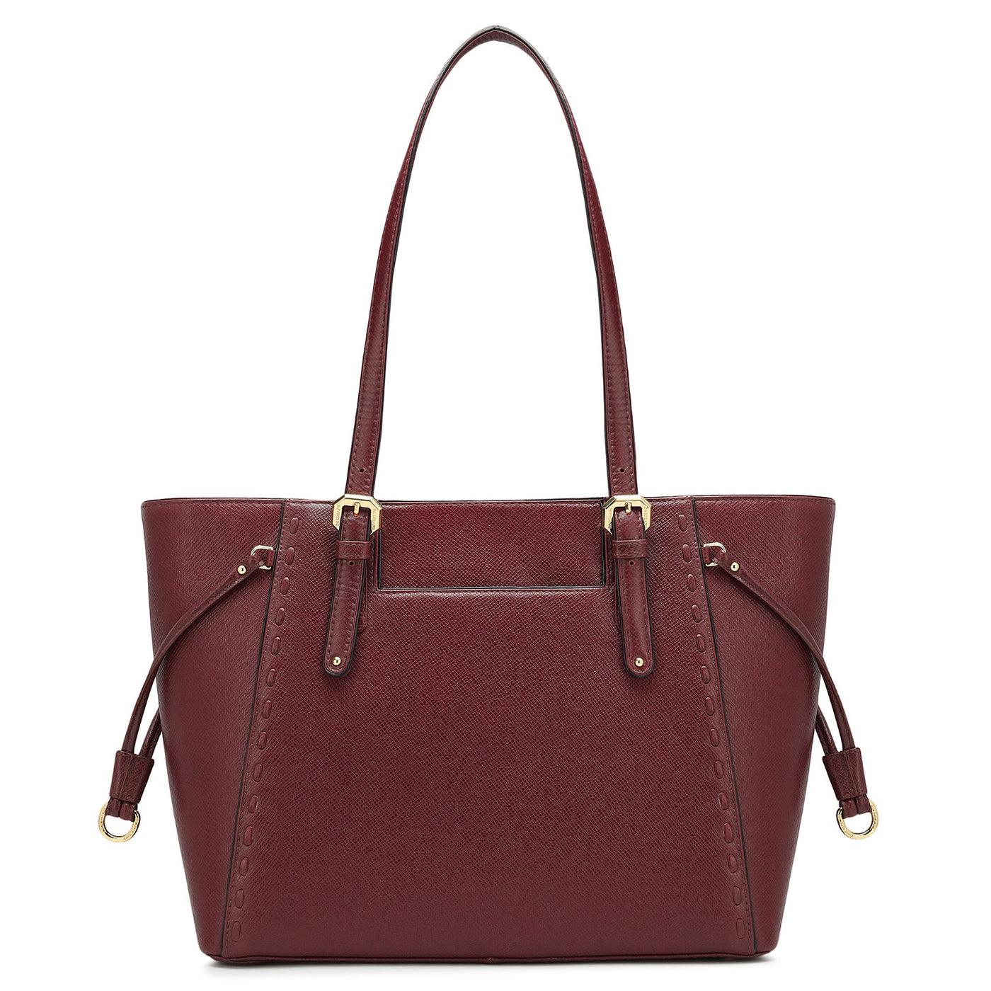 Small Franzy Leather Tote - Berry
