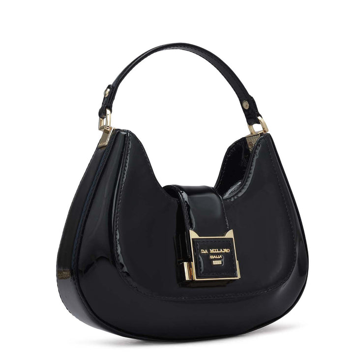 Small Patent Leather Satchel - Black