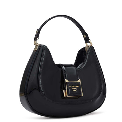 Small Patent Leather Satchel - Black