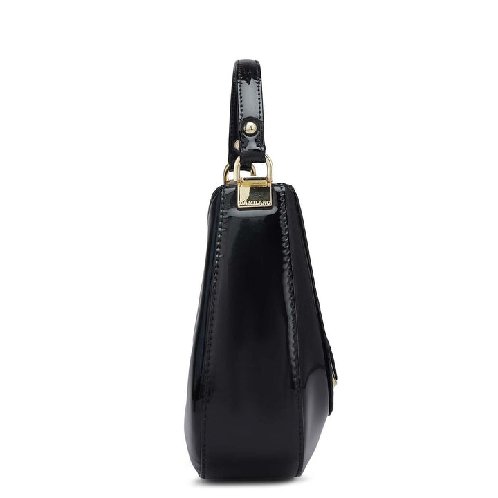 Small Patent Leather Satchel - Black