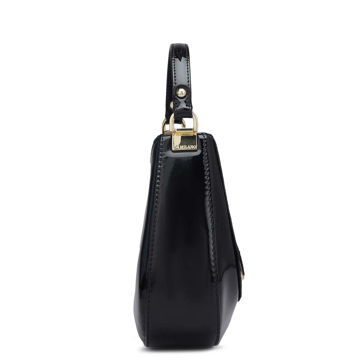 Small Patent Leather Satchel - Black