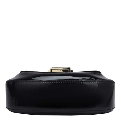 Small Patent Leather Satchel - Black