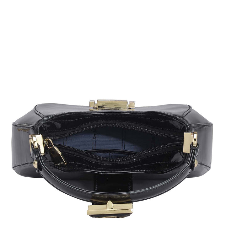 Small Patent Leather Satchel - Black