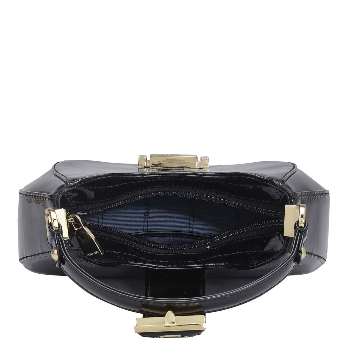 Small Patent Leather Satchel - Black