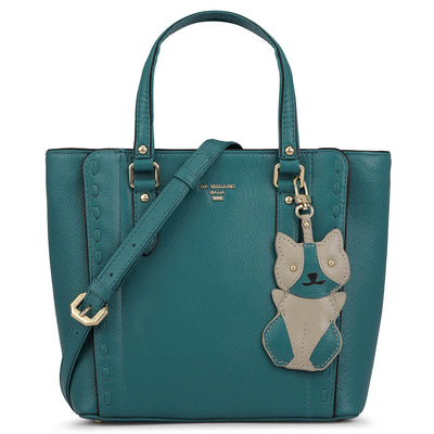 Small Franzy Leather Satchel - Teal