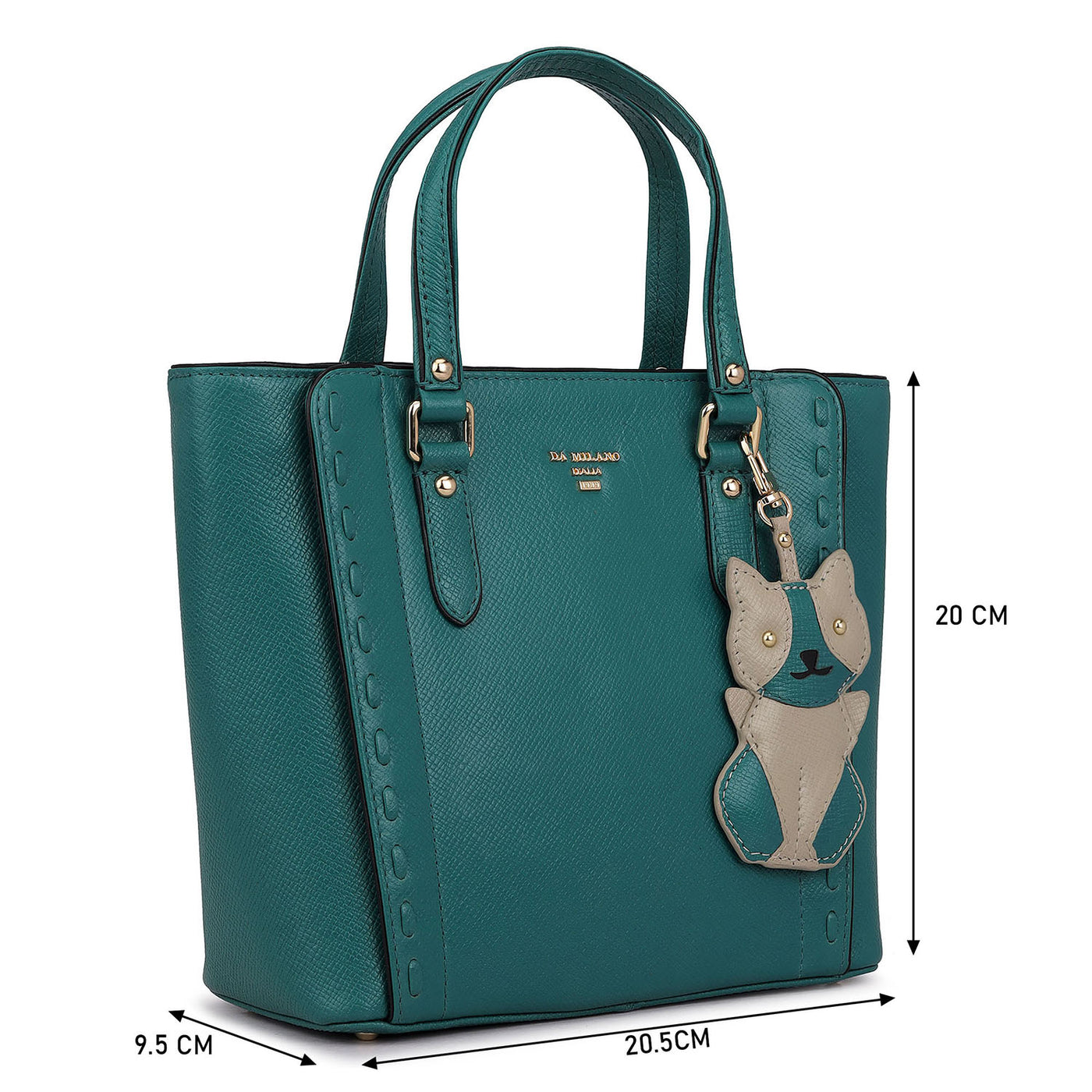 Small Franzy Leather Satchel - Teal