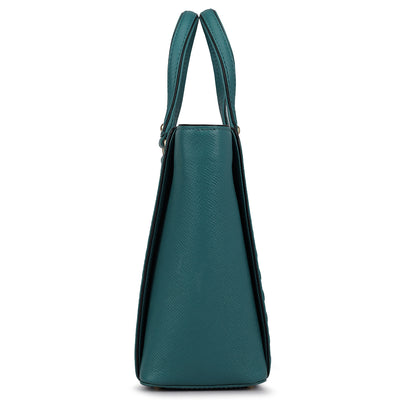 Small Franzy Leather Satchel - Teal