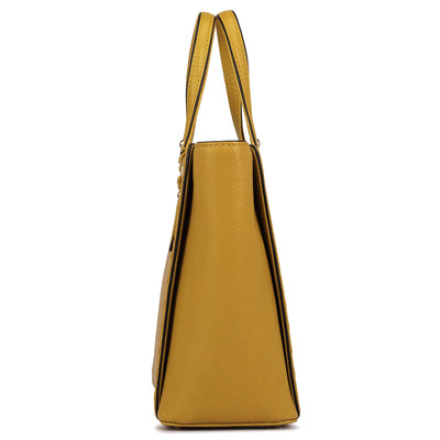 Small Franzy Leather Satchel - Mustard