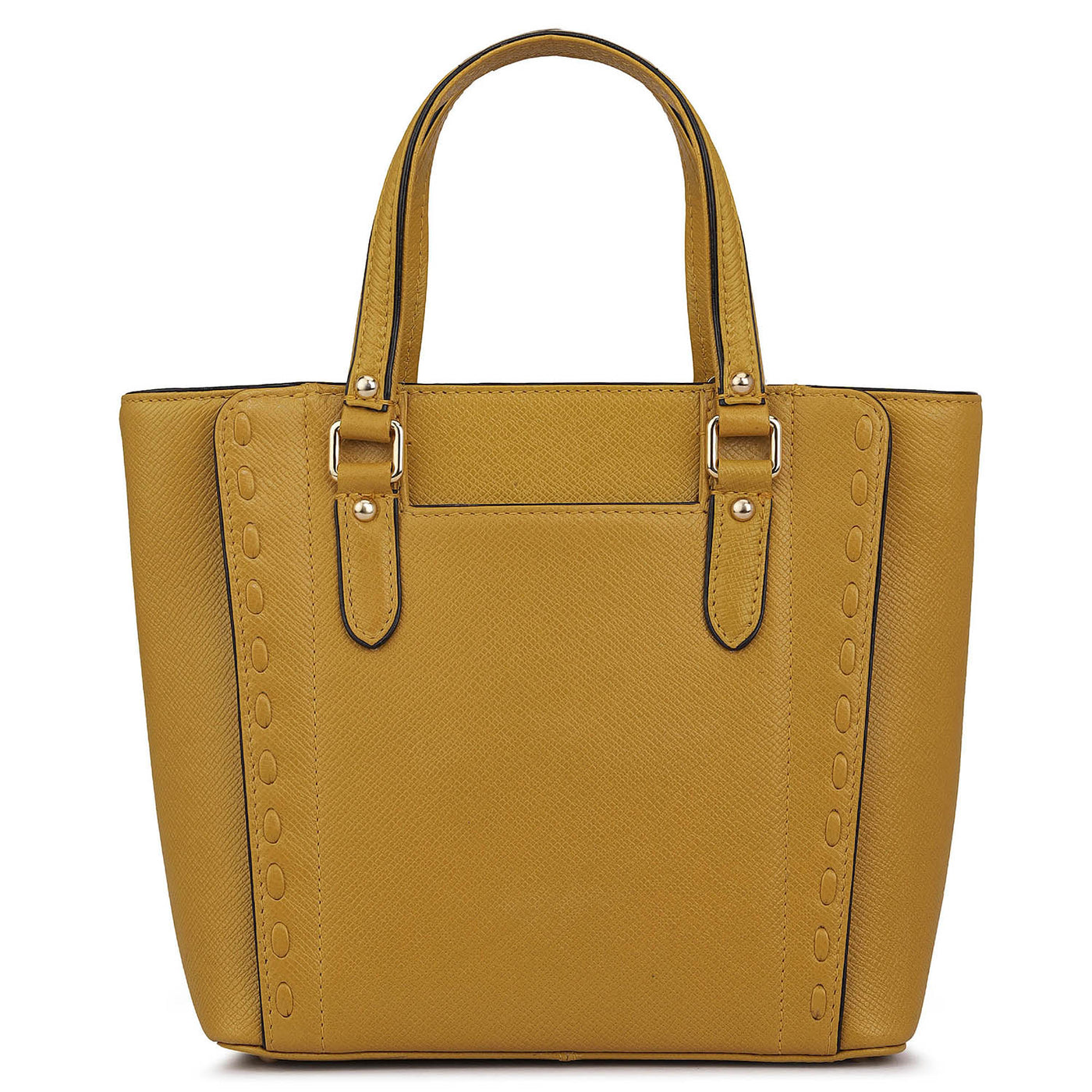 Small Franzy Leather Satchel - Mustard