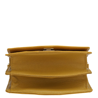 Small Croco Leather Shoulder Bag - Honey