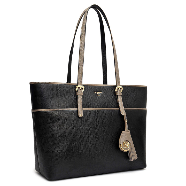 Medium Franzy Leather Tote - Black