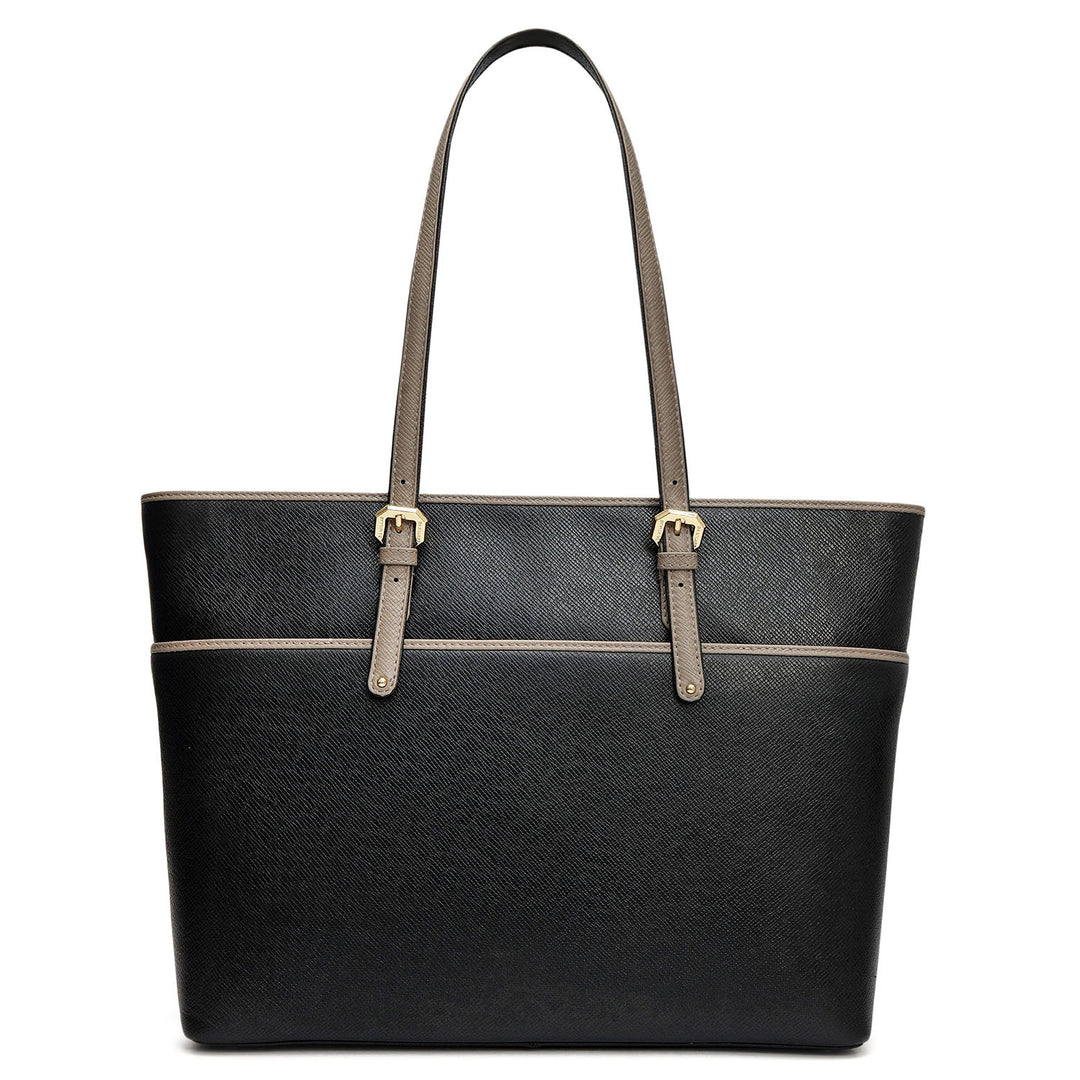 Medium Franzy Leather Tote - Black