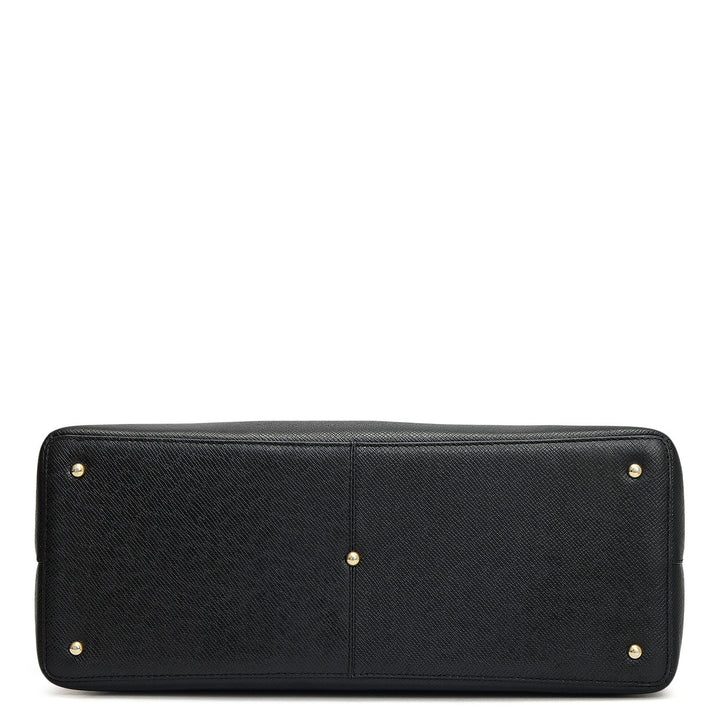 Medium Franzy Leather Tote - Black