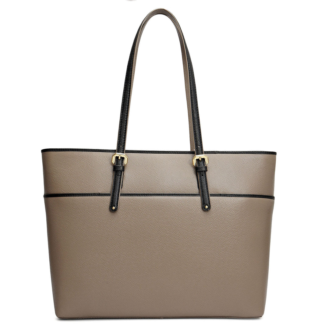 Medium Franzy Leather Tote - Smoke Grey