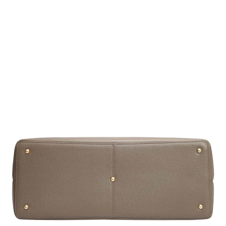 Medium Franzy Leather Tote - Smoke Grey