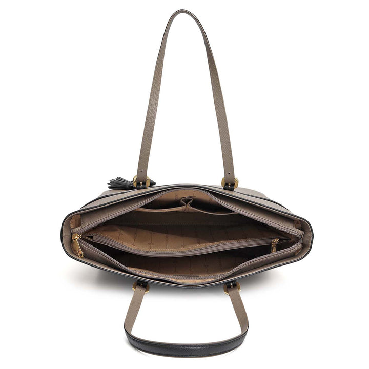 Medium Franzy Leather Tote - Smoke Grey