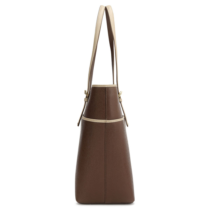 Medium Franzy Leather Tote - Walnut