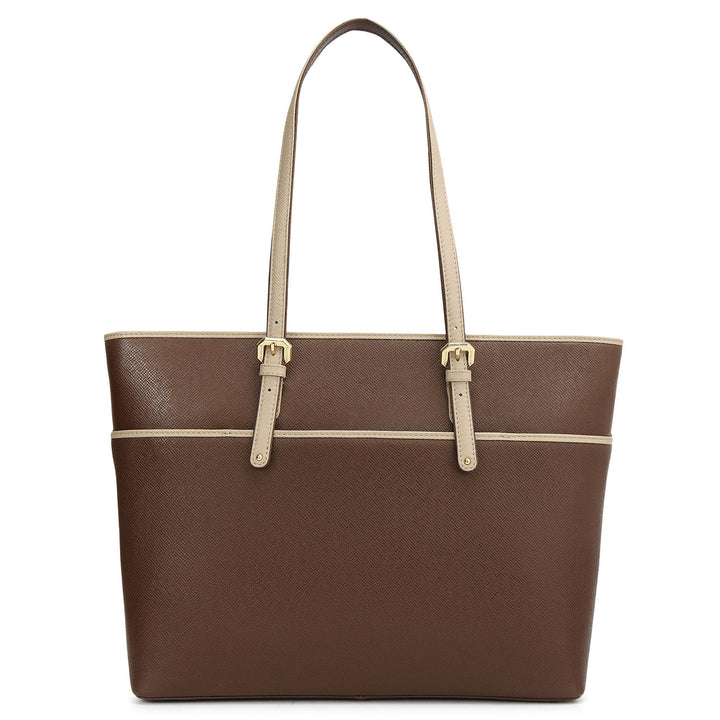 Medium Franzy Leather Tote - Walnut