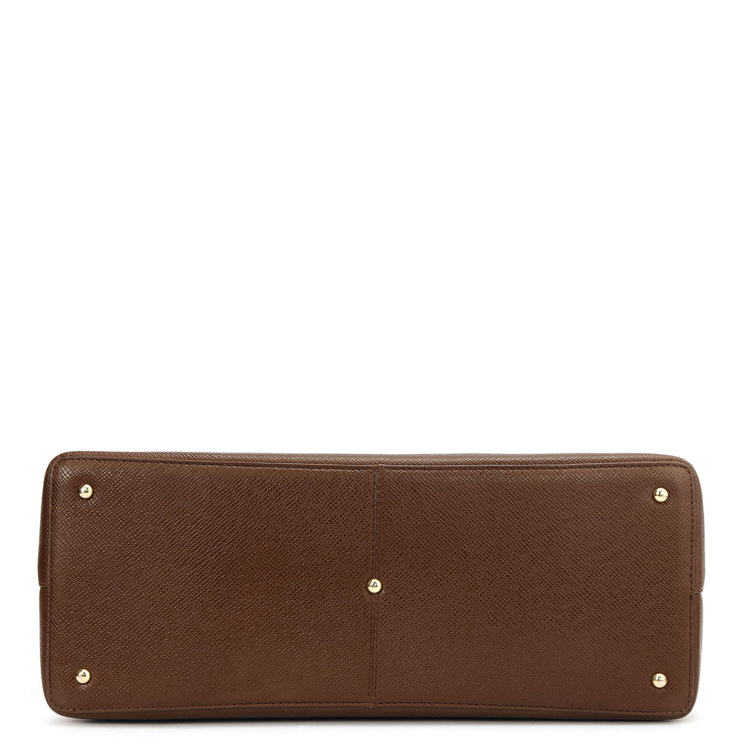Medium Franzy Leather Tote - Walnut