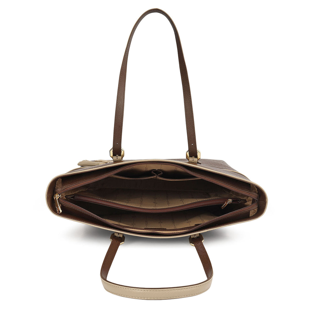 Medium Franzy Leather Tote - Walnut