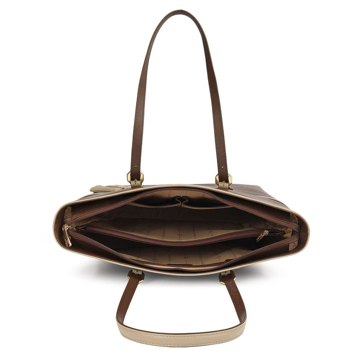 Medium Franzy Leather Tote - Walnut