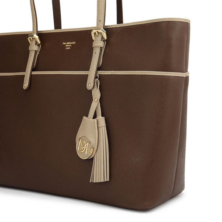 Medium Franzy Leather Tote - Walnut