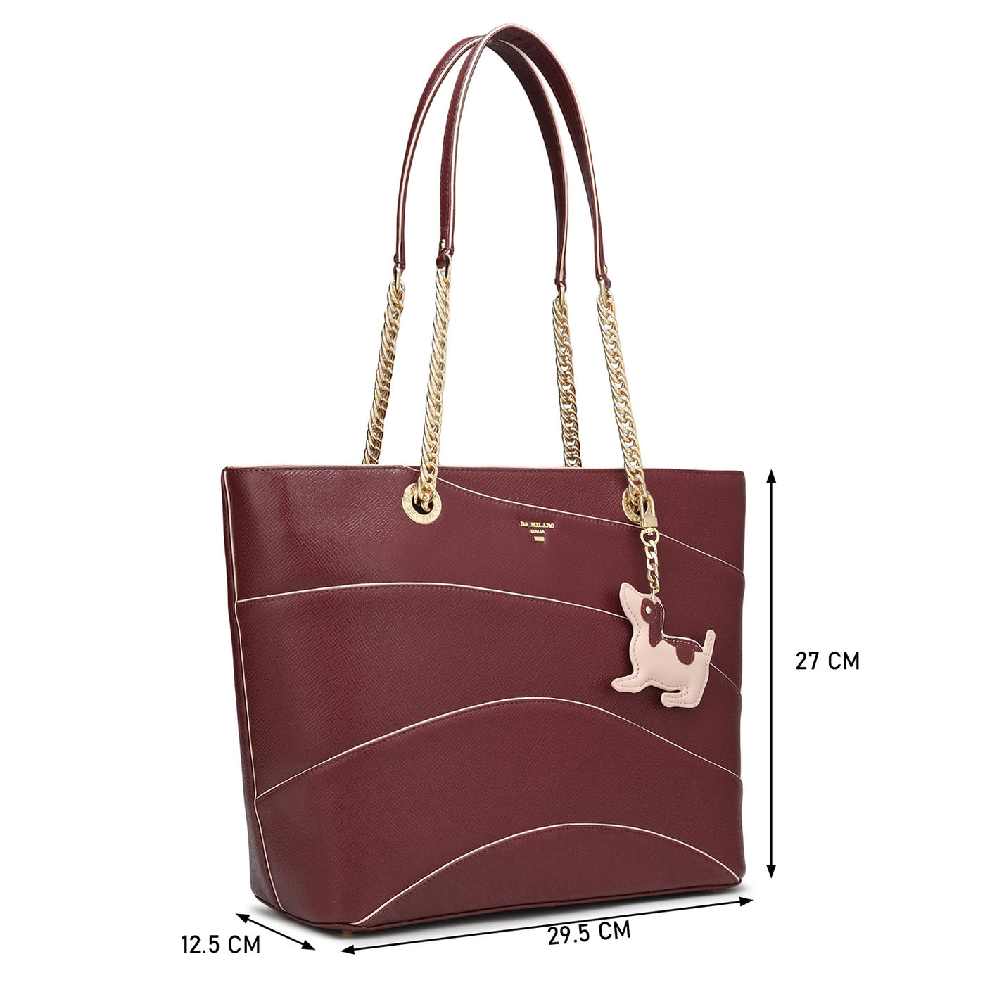 Medium Franzy Leather Tote - Blood Stone
