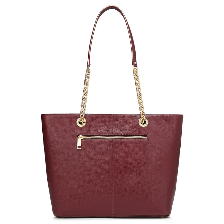 Medium Franzy Leather Tote - Blood Stone