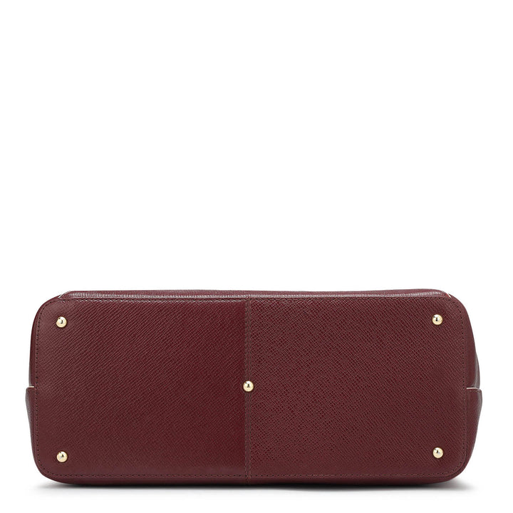 Medium Franzy Leather Tote - Blood Stone