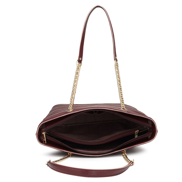 Medium Franzy Leather Tote - Blood Stone