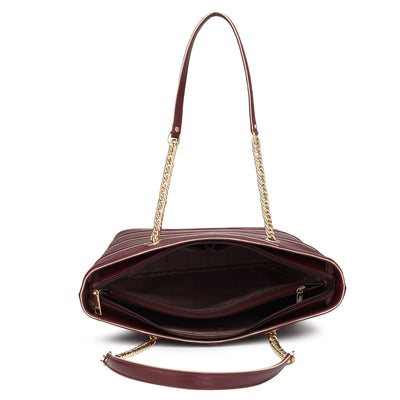 Medium Franzy Leather Tote - Blood Stone
