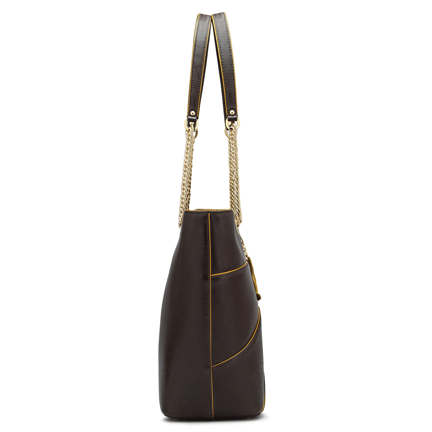 Medium Franzy Leather Tote - Chocolate