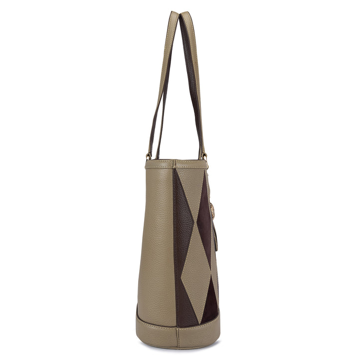 Large Wax Leather Tote - Olive