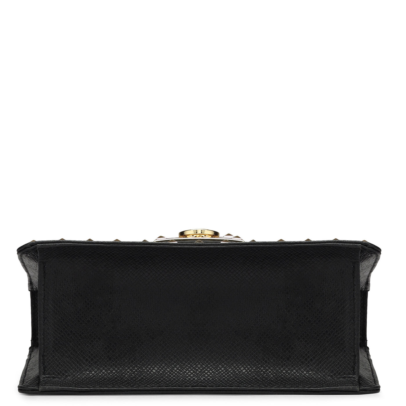 Small Croco Franzy Leather Shoulder Bag - Black