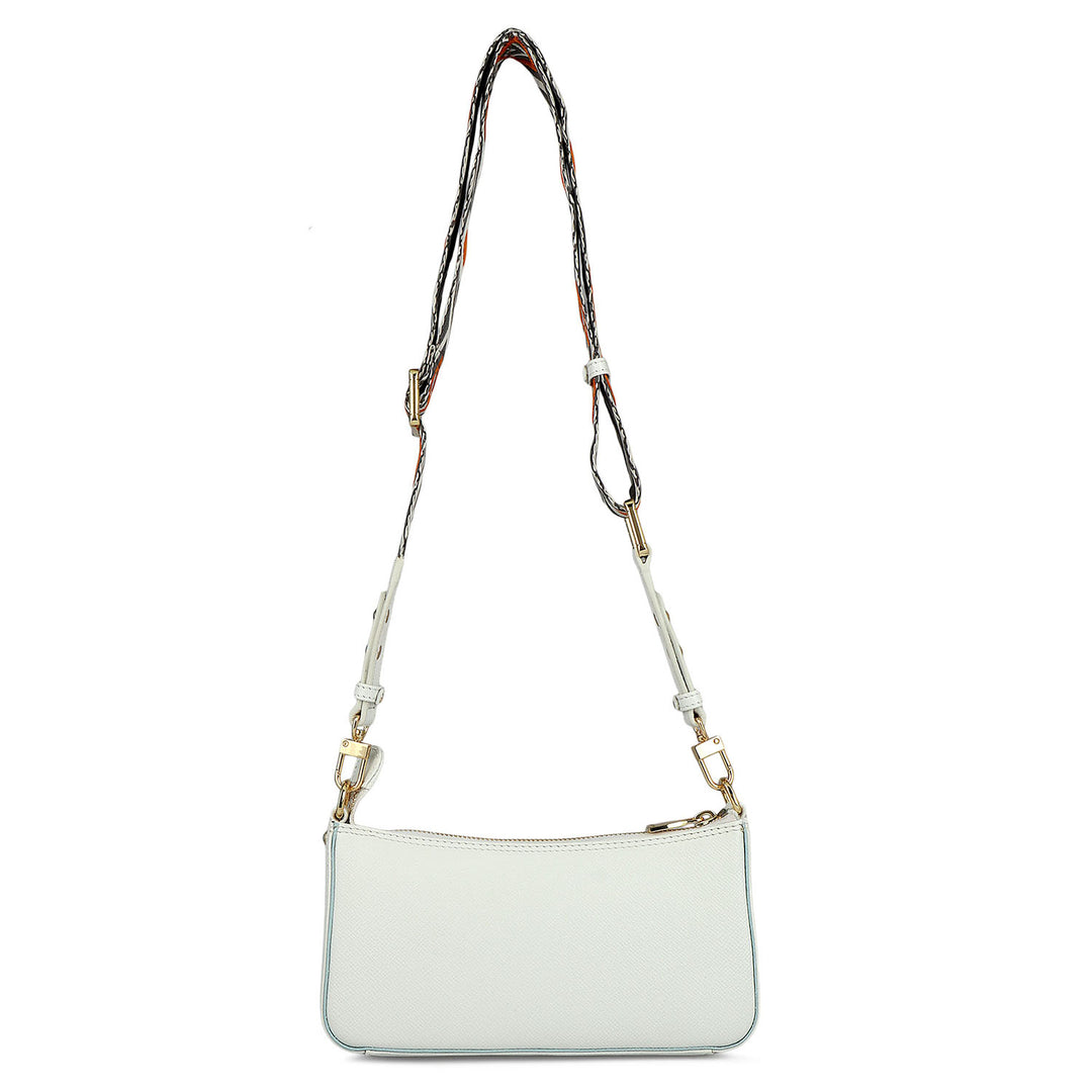 Monogram Franzy Leather Sling - Cloud Blue & White