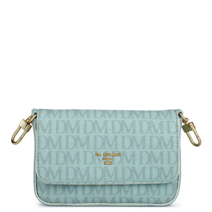 Monogram Franzy Leather Sling - Cloud Blue & White
