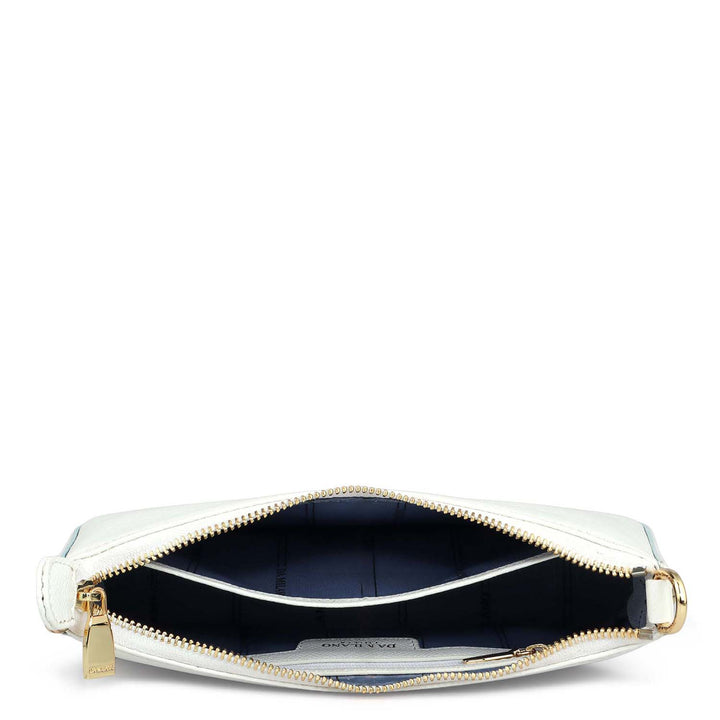 Monogram Franzy Leather Sling - Cloud Blue & White