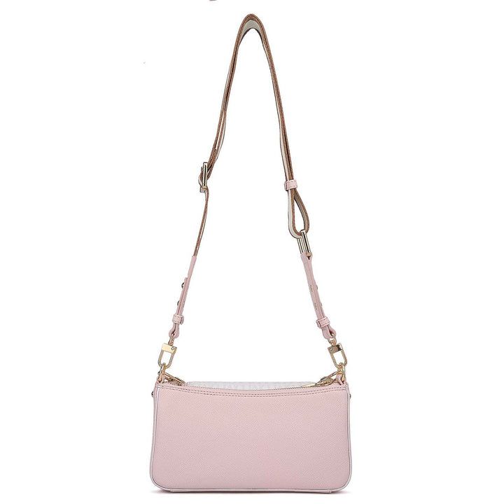 Small Monogram Franzy Leather Sling - Blush & White