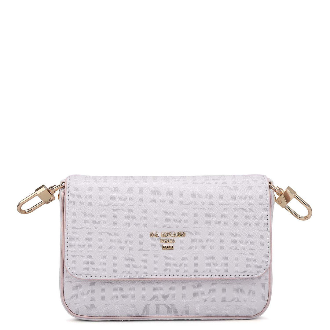 Small Monogram Franzy Leather Sling - Blush & White