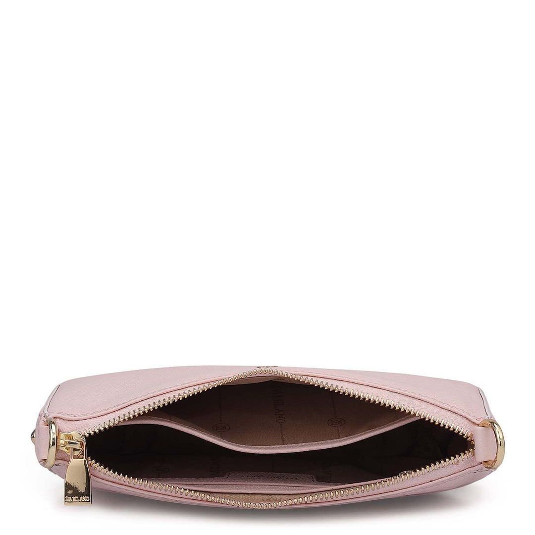 Small Monogram Franzy Leather Sling - Blush & White