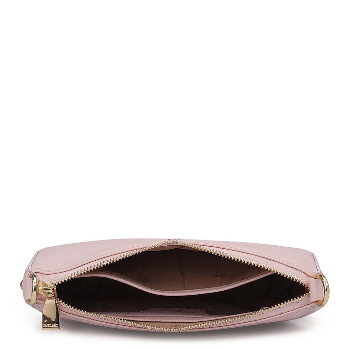 Small Monogram Franzy Leather Sling - Blush & White