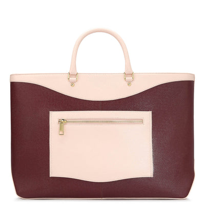 Large Franzy Leather Tote - Blood Stone & Blush