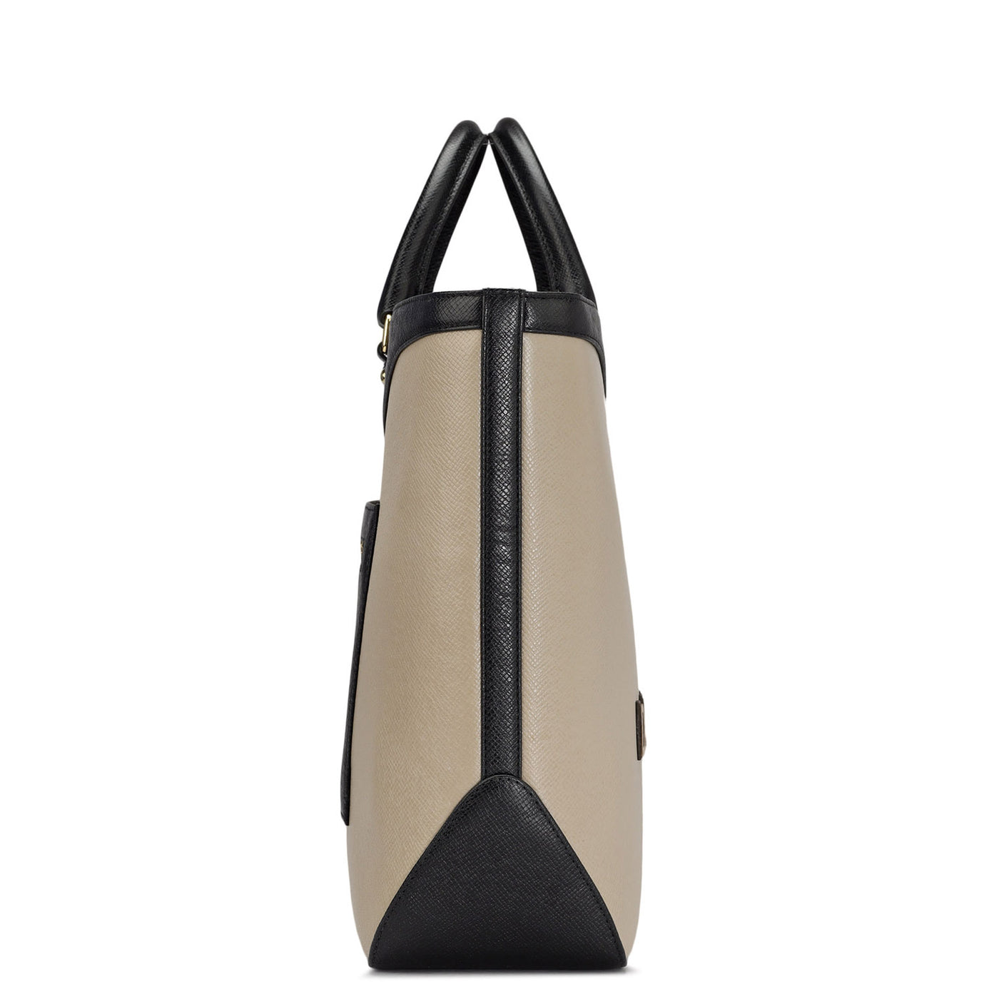 Large Franzy Leather Tote - Chalk & Black