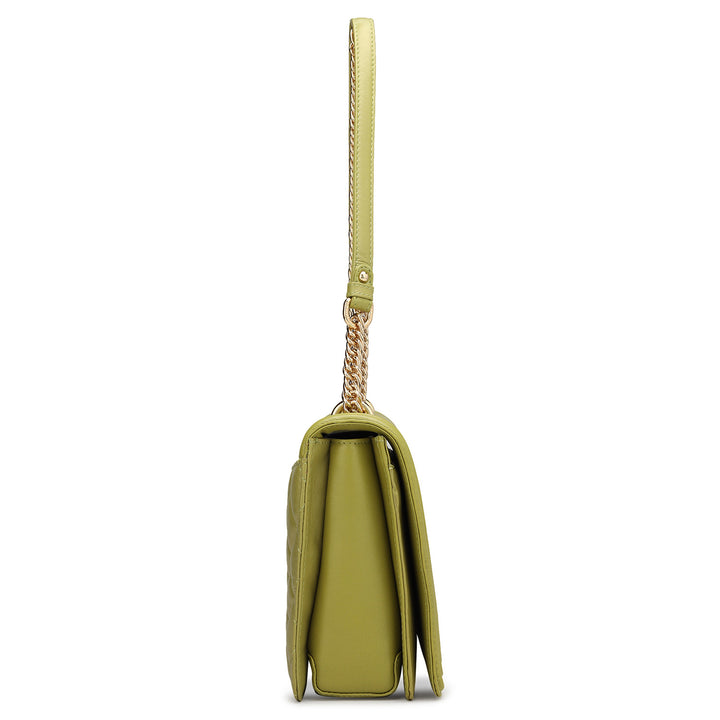 Medium Quilting Leather Shoulder Bag - Olive