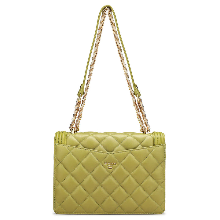 Medium Quilting Leather Shoulder Bag - Olive