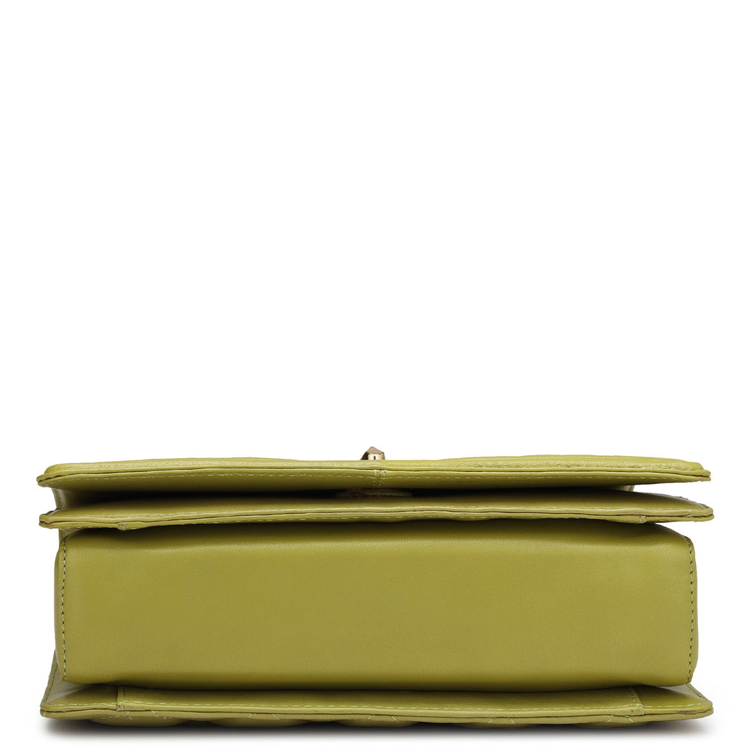 Medium Quilting Leather Shoulder Bag - Olive