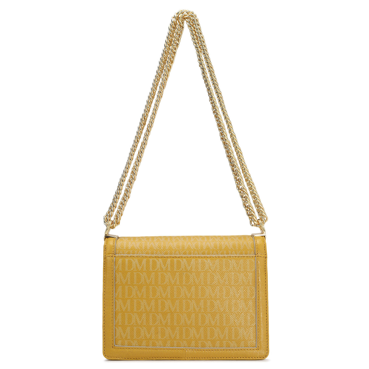 Small Monogram Leather Shoulder Bag - Mustard